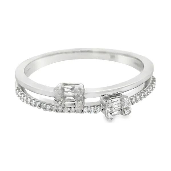 Baguette Diamond Double Band Ring