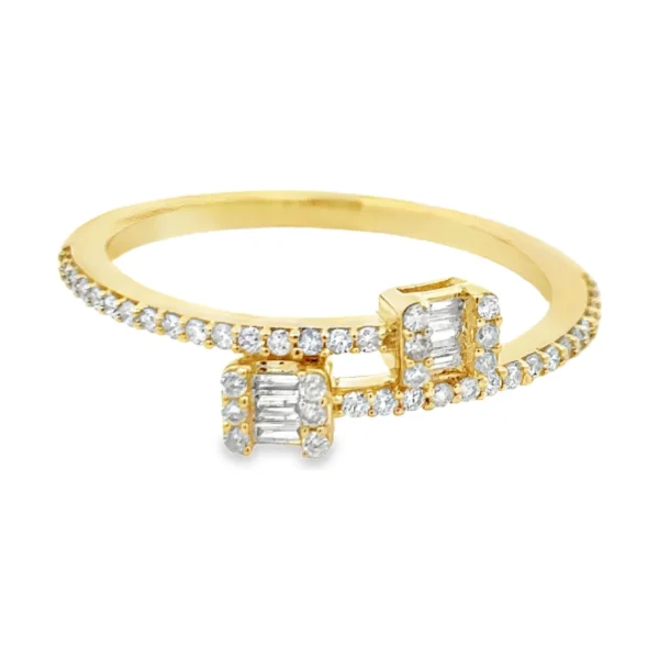 Baguette Diamond Bypass Ring