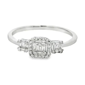 Baguette Halo Diamond Ring