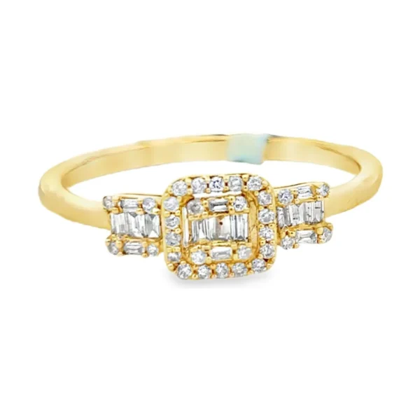 Baguette Halo Diamond Ring