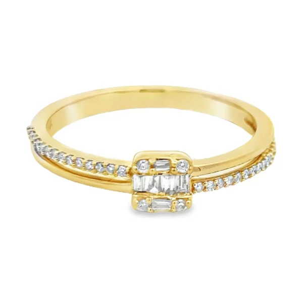 Baguette Diamond Cluster Ring