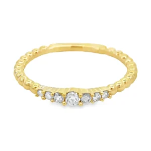 Beaded Diamond Band Ring