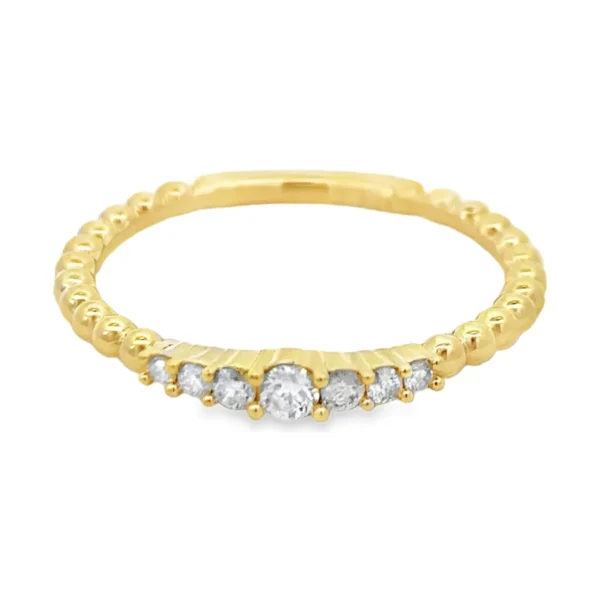 Beaded Diamond Band Ring