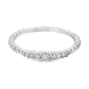 Beaded Diamond Band Ring
