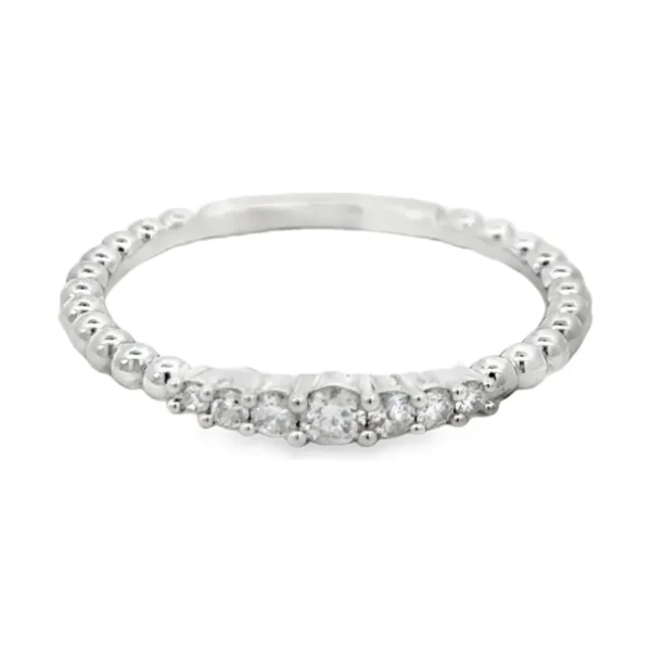 Beaded Diamond Band Ring