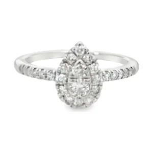 Pear Halo Diamond Ring