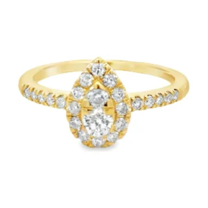 Pear Halo Diamond Ring