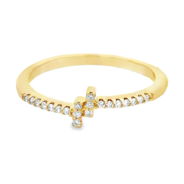 Cross Diamond Band Ring