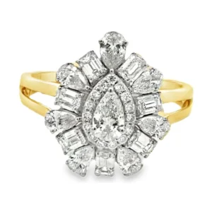 Pear Cluster Diamond Ring