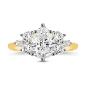 Pear Diamond Cluster Ring