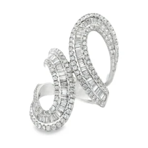 Baguette Swirl Fashion Ring