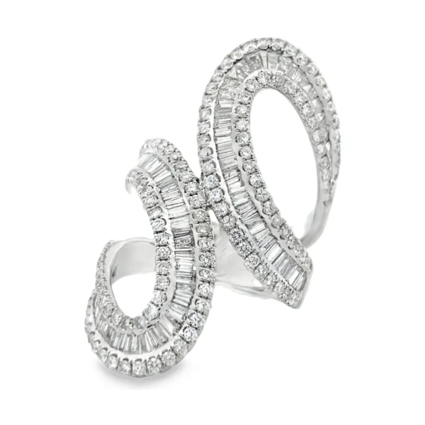 Baguette Swirl Fashion Ring