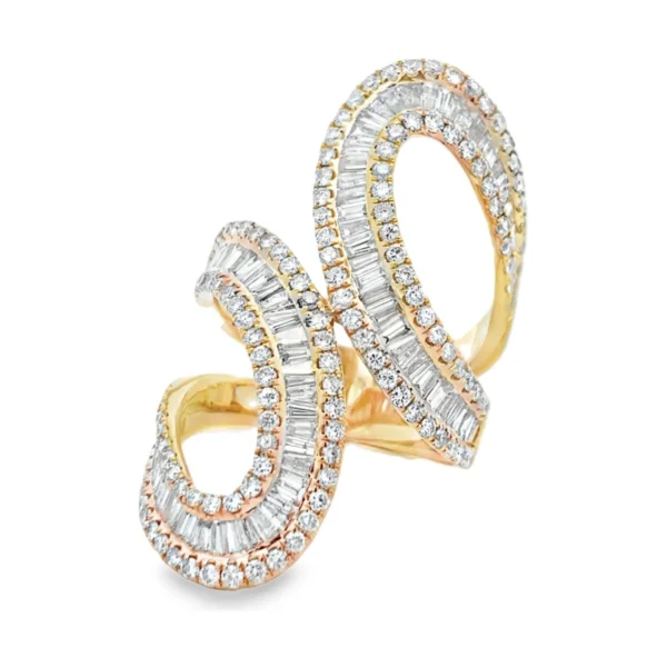 Baguette Swirl Diamond Ring
