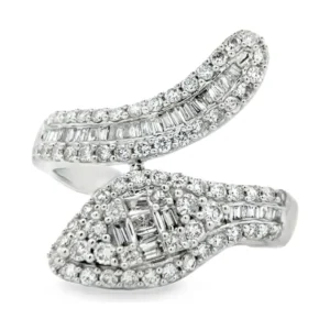 Baguette Diamond Snake Ring