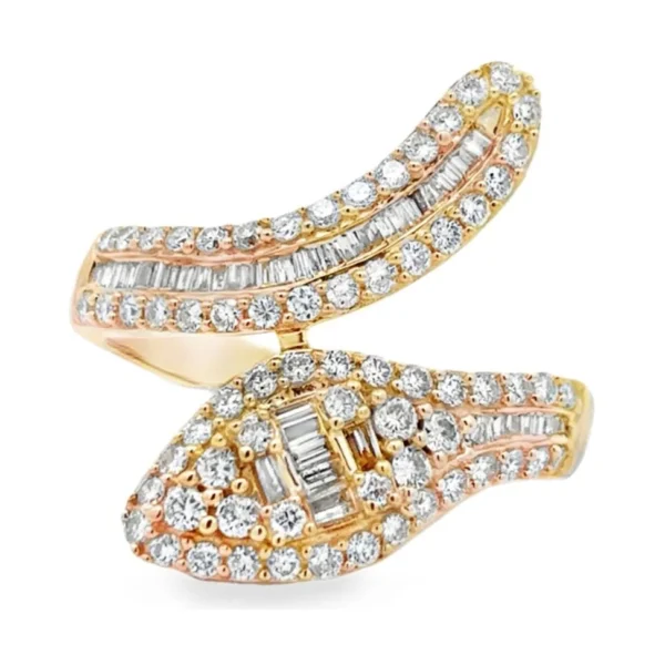 Baguette Diamond Bypass Ring