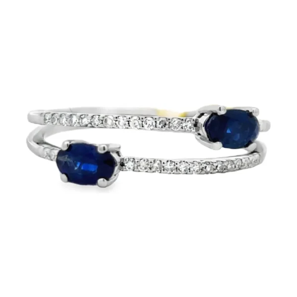 Bypass Sapphire Diamond Ring