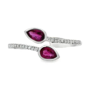 Pear Ruby Bypass Ring