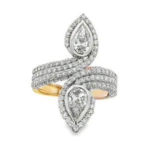 Pear Diamond Bypass Ring