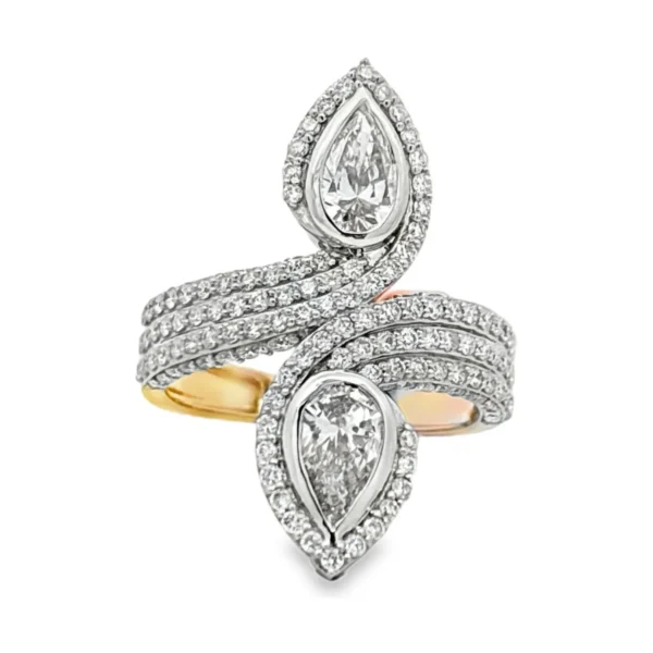 Pear Diamond Bypass Ring