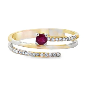 Bypass Diamond Gemstone Ring