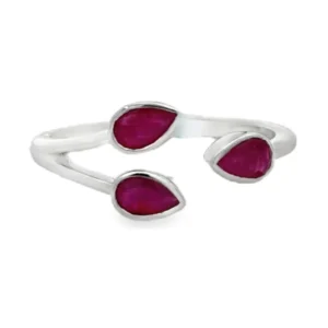 Pear Ruby Bypass Ring