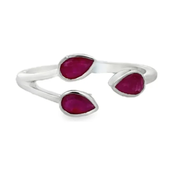 Pear Ruby Bypass Ring