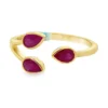 Pear Ruby Open Ring