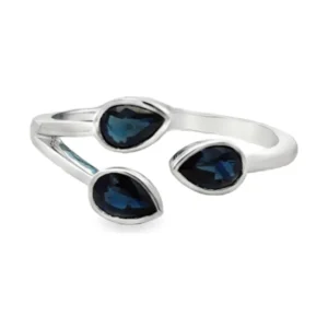 Pear Sapphire Open Ring