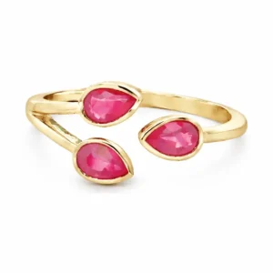 Pear Ruby Bypass Ring