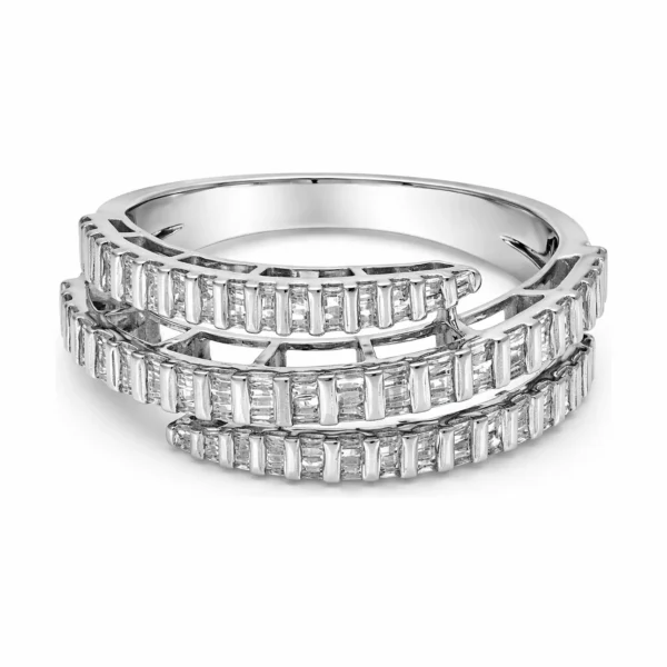 Baguette Diamond Bypass Ring