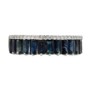 Baguette Sapphire Diamond Ring