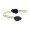 Open Pear Gemstone Ring