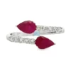 Pear Ruby Bypass Ring