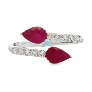 Pear Ruby Bypass Ring