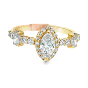 Marquise Halo Diamond Ring