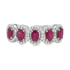 Oval Ruby Halo Ring