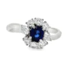 Sapphire Diamond Halo Ring