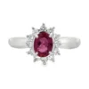 Oval Ruby Halo Ring
