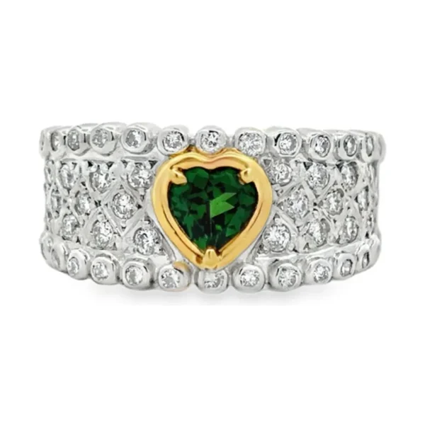 Heart Gemstone Diamond Ring