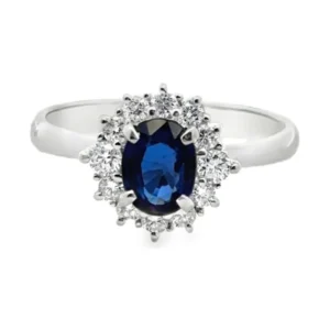 Oval Sapphire Halo Ring