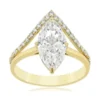 Marquise Chevron Solitaire Ring