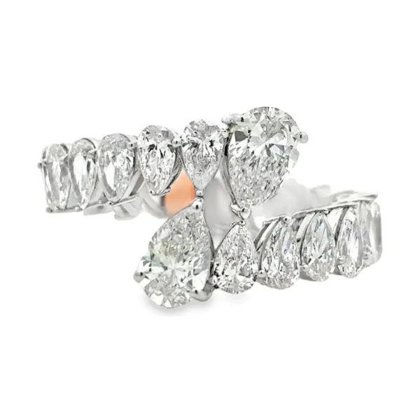 Pear Diamond Bypass Ring