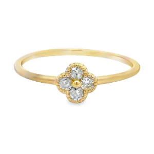 Clover Diamond Cluster Ring
