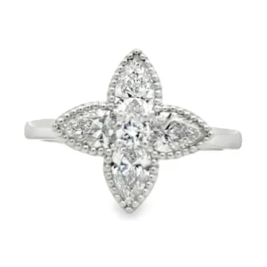 Floral Diamond Cluster Ring