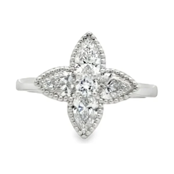 Floral Diamond Cluster Ring