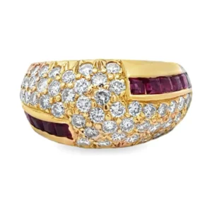 Pave Diamond Ruby Ring