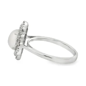 Opal Diamond Halo Ring