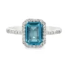 Emerald Topaz Halo Ring