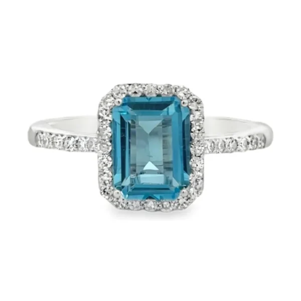 Emerald Topaz Halo Ring