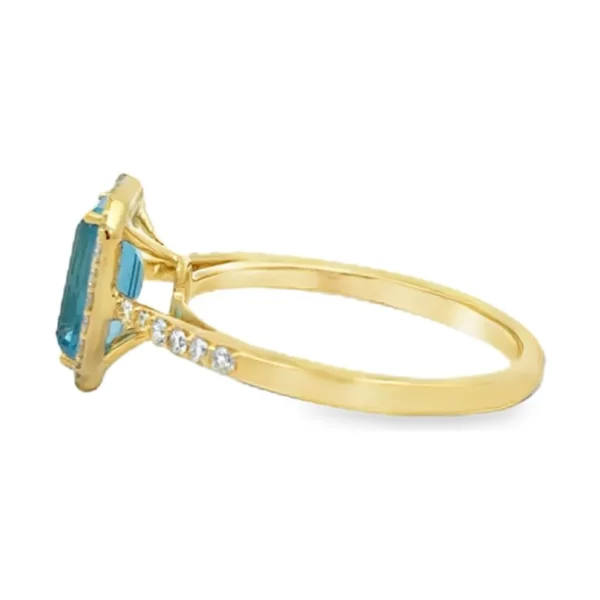 Blue Topaz Halo Ring